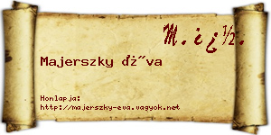 Majerszky Éva névjegykártya